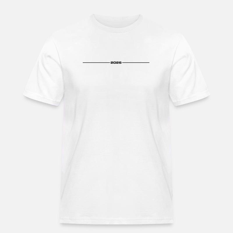 2026 Strich Element - Männer Workwear T-Shirt - Weiß