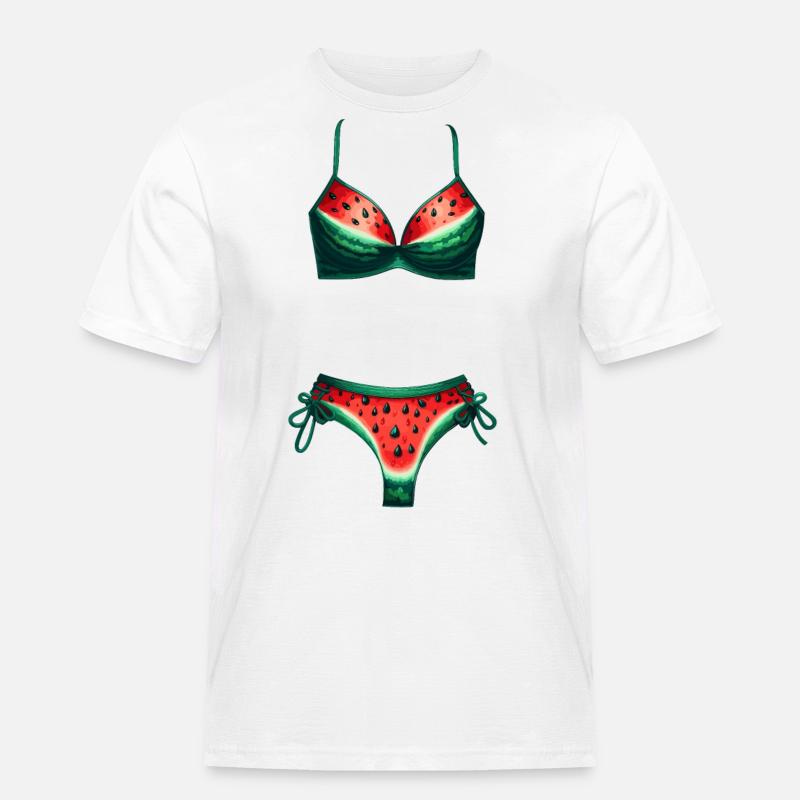 Vattenmelon Bikinitröja Vattenmelon present - Arbets-T-shirt herr - vit
