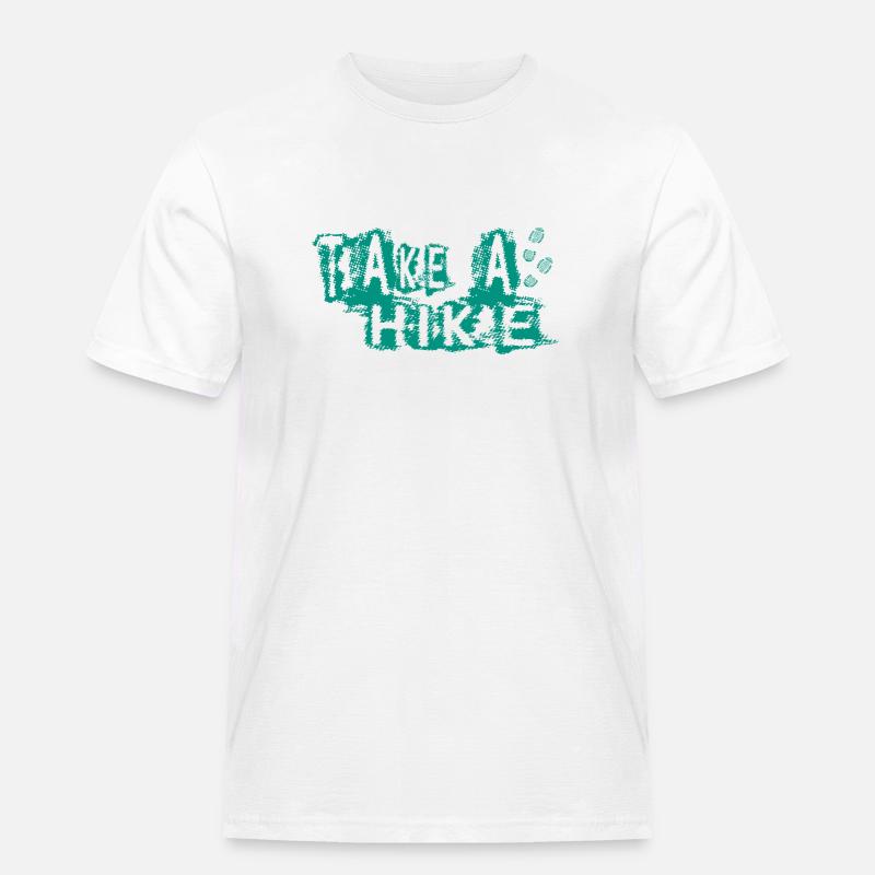 TAKE A HIKE - Männer Workwear T-Shirt - Weiß