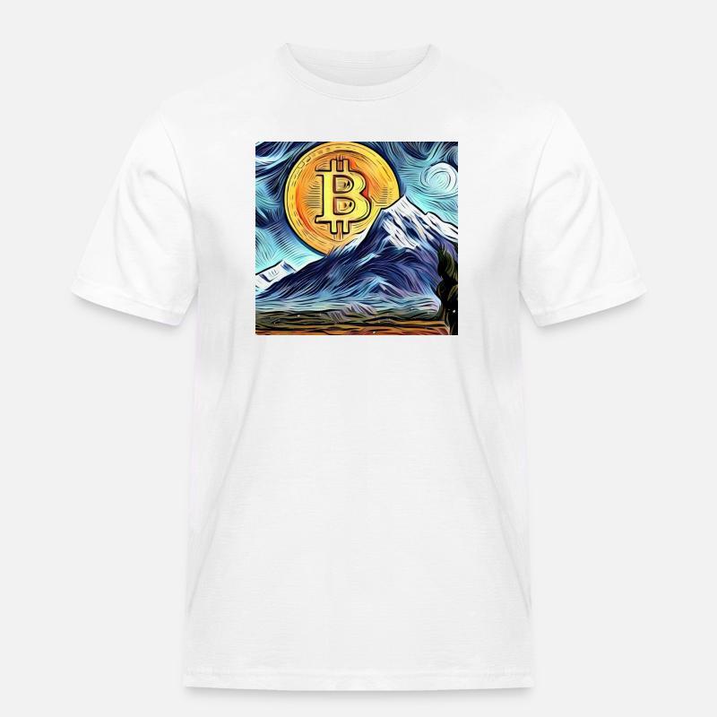 Bitcoin + Nature - Männer Workwear T-Shirt - Weiß