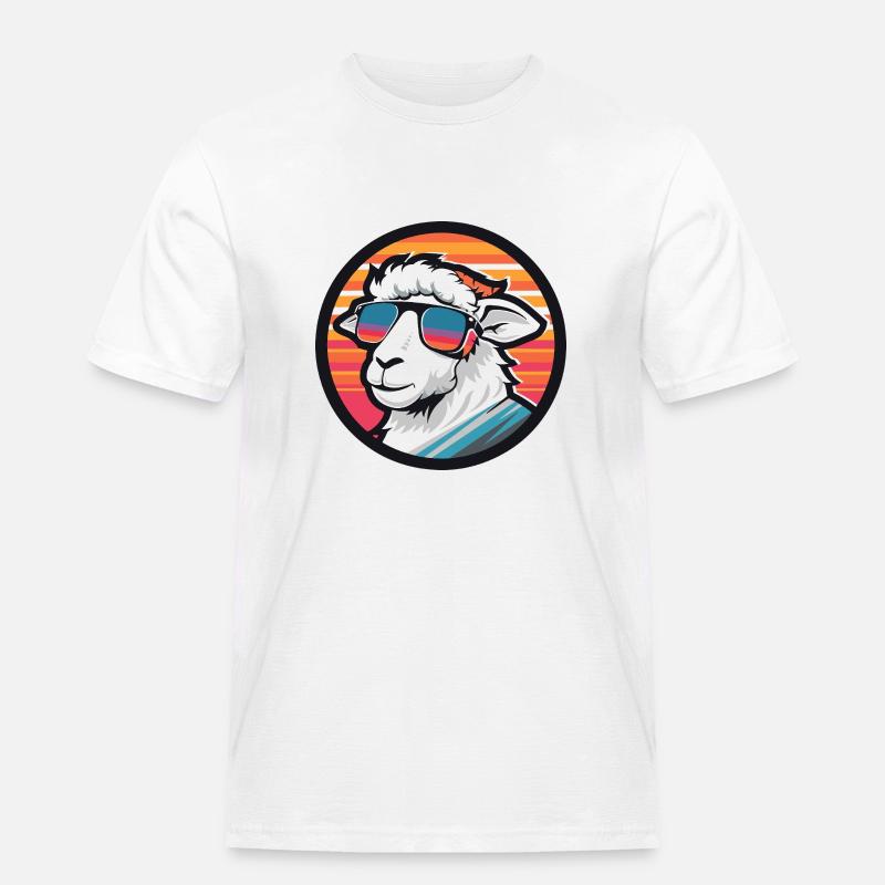 Schaf Comic Cool Sommer - Männer Workwear T-Shirt - Weiß