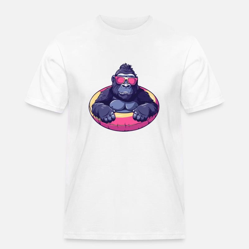 Gorilla Comic Cool - Männer Workwear T-Shirt - Weiß
