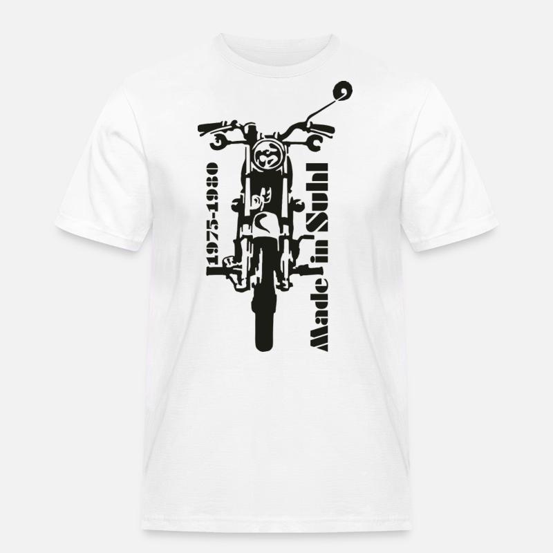 Simson s50 Front - Männer Workwear T-Shirt - Weiß