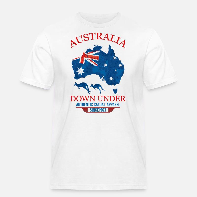 AUSTRALIA - DOWN UNDER 2 - Männer Workwear T-Shirt - Weiß