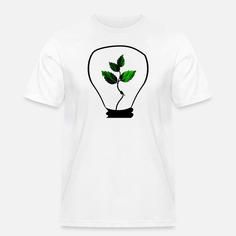 Nachhaltigkeit beginnt mit einer Idee - Männer Workwear T-Shirt - Weiß