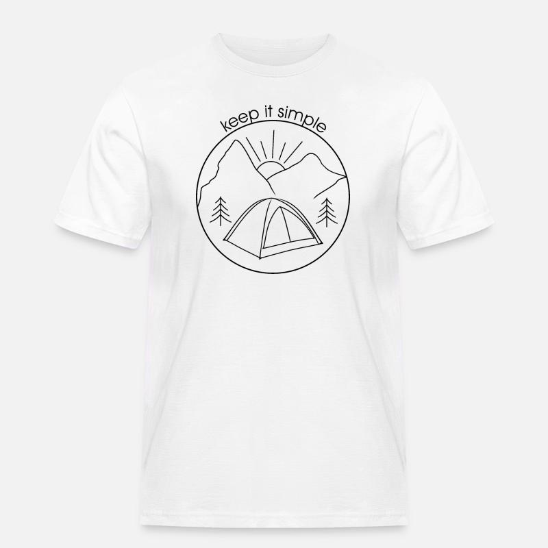 Keep it simple (schwarze Version) - Männer Workwear T-Shirt - Weiß