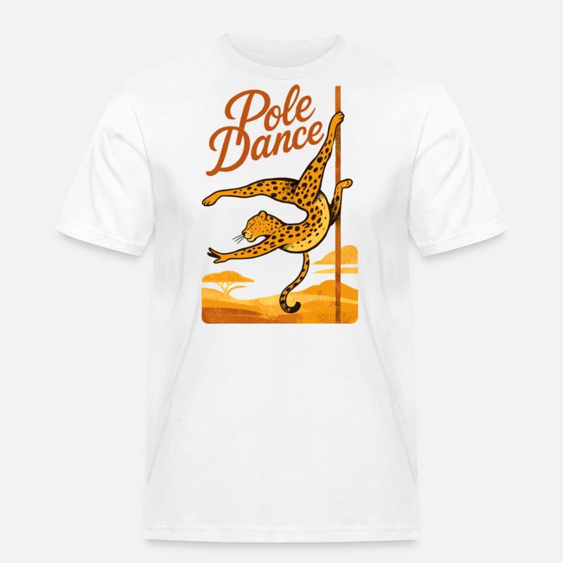 Pole Dance Leopardin Poledancerin Geschenk - Männer Workwear T-Shirt - Weiß