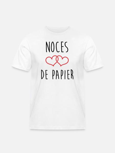 Papierhochzeit: 37 Jahre Ehe - Männer Workwear T-Shirt - Weiß