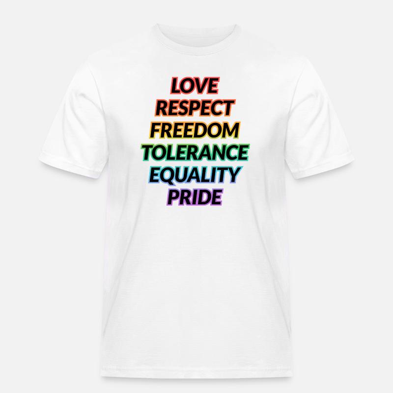 Pride Rainbow Values Tee - Men's Workwear T-Shirt - white