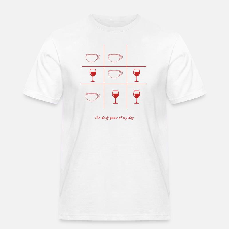 Kaffee oder Wein englisch - Männer Workwear T-Shirt - Weiß