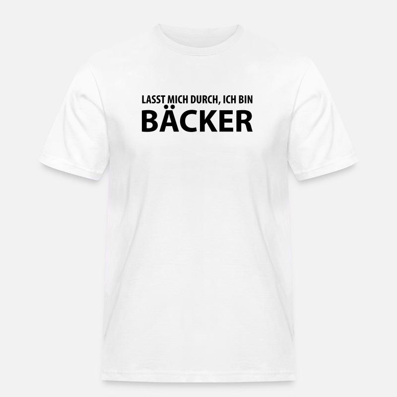 bäcker - Männer Workwear T-Shirt - Weiß