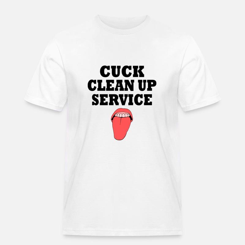 Cuckold cuck clean up service - Männer Workwear T-Shirt - Weiß