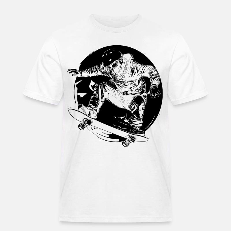 Skateboarder Comic-Stil - Männer Workwear T-Shirt - Weiß
