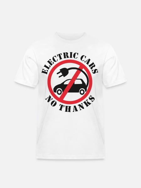 Auto elettriche No grazie - Maglietta da lavoro per uomo - bianco