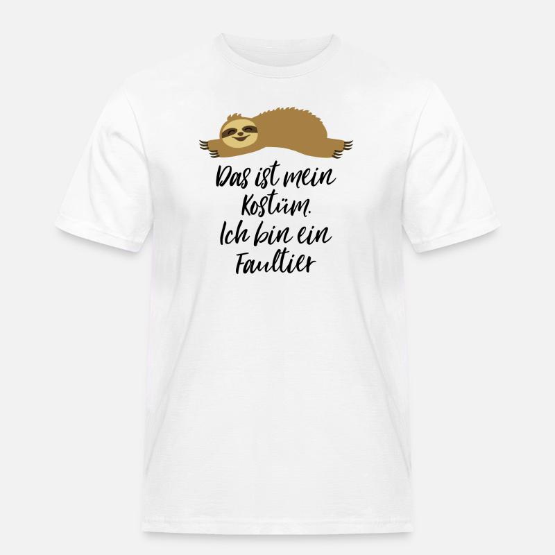 Faultier Kostüm - Männer Workwear T-Shirt - Weiß