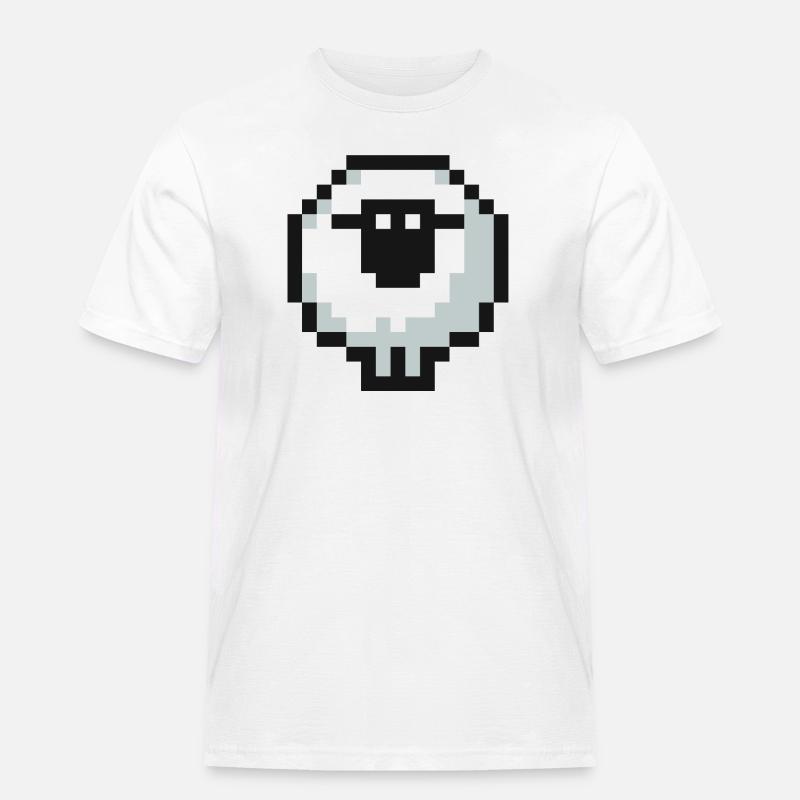 Pixel Sheep - Männer Workwear T-Shirt - Weiß