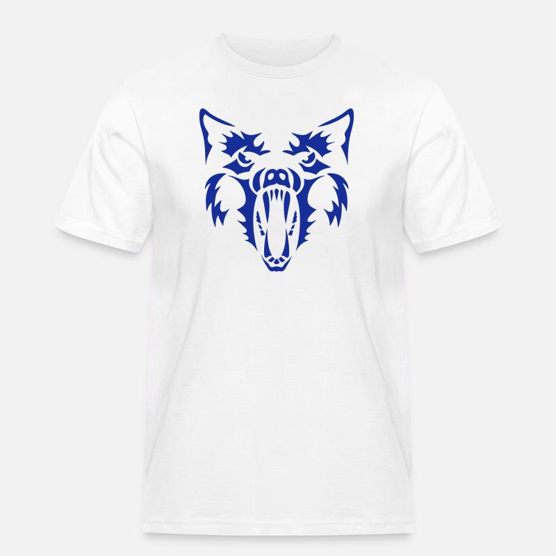 Wolf Werwolf Werwolf 3 - Männer Workwear T-Shirt - Weiß