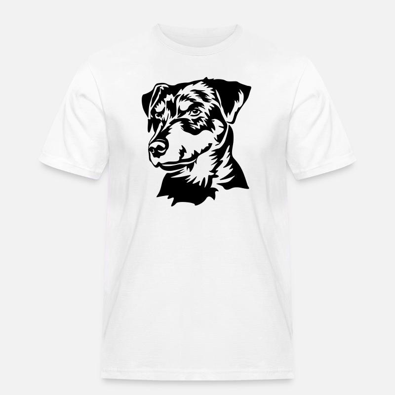 Deutscher Jagdterrier Kopf - Männer Workwear T-Shirt - Weiß