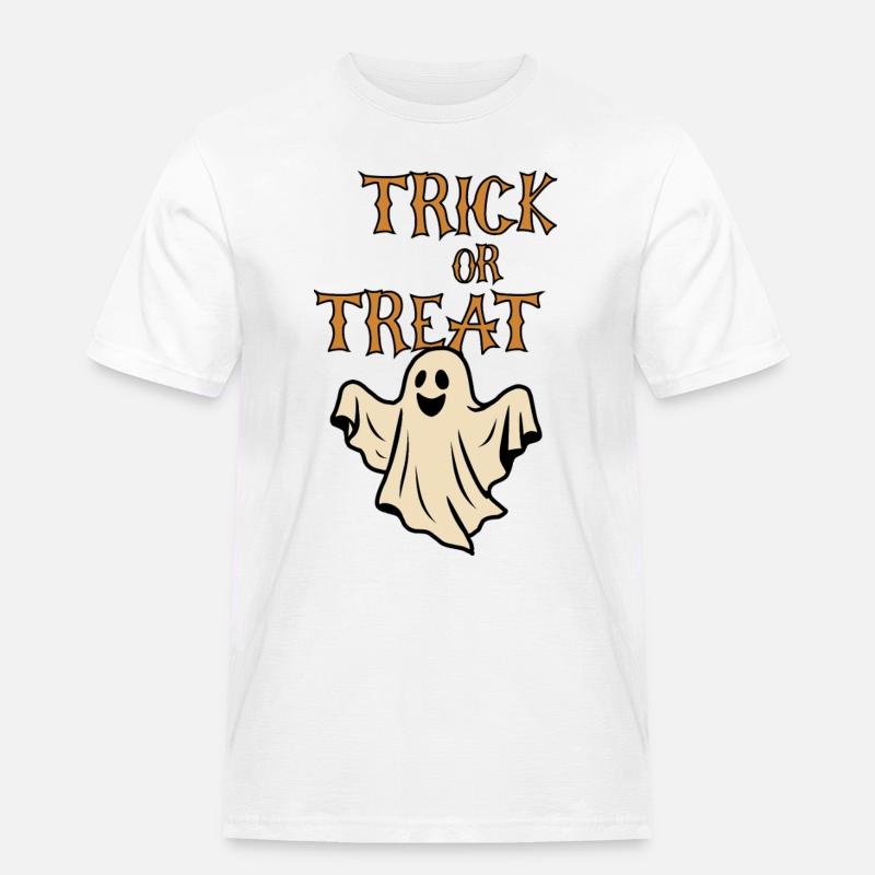 Trick oder Treat Geister Halloween Retro - Männer Workwear T-Shirt - Weiß