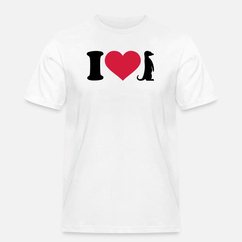 Erdmännchen - Männer Workwear T-Shirt - Weiß