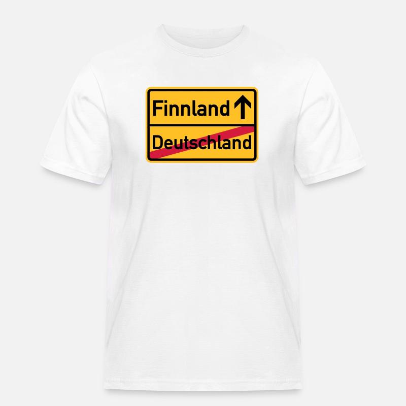 Finnland - Männer Workwear T-Shirt - Weiß