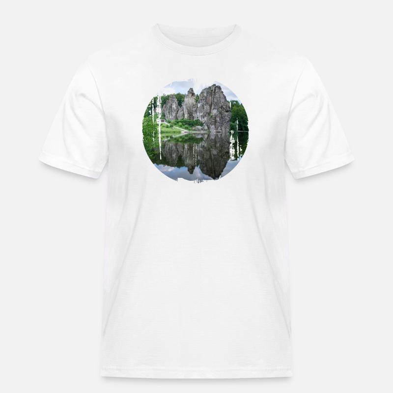 externsteine - Männer Workwear T-Shirt - Weiß