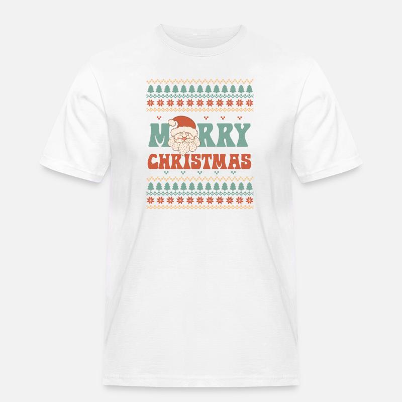 Hässlicher Weihnachtspullover - Männer Workwear T-Shirt - Weiß
