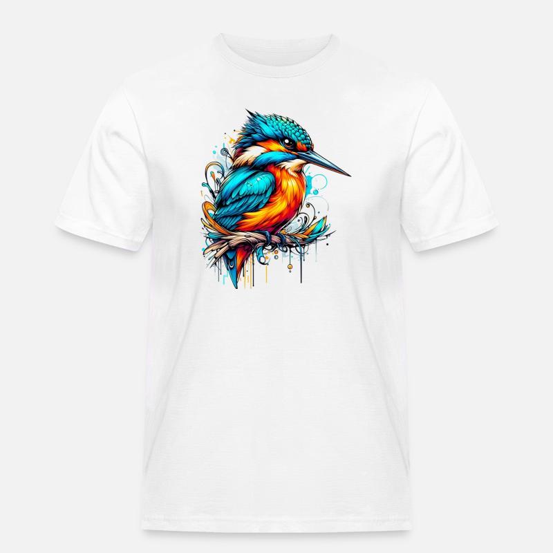 Eisvogel - Männer Workwear T-Shirt - Weiß