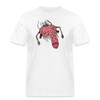 Penis parasite - Men's Workwear T-Shirt - white - Front - AI Model Male 185 dark (185cm)