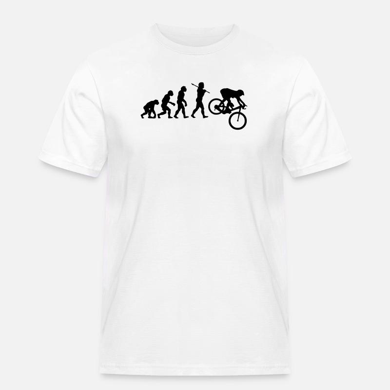 MTB Downhill Evolution - Männer Workwear T-Shirt - Weiß