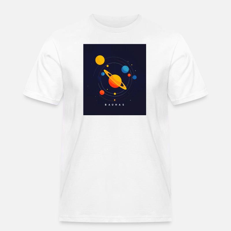 Bauhas Planetensystem - Männer Workwear T-Shirt - Weiß