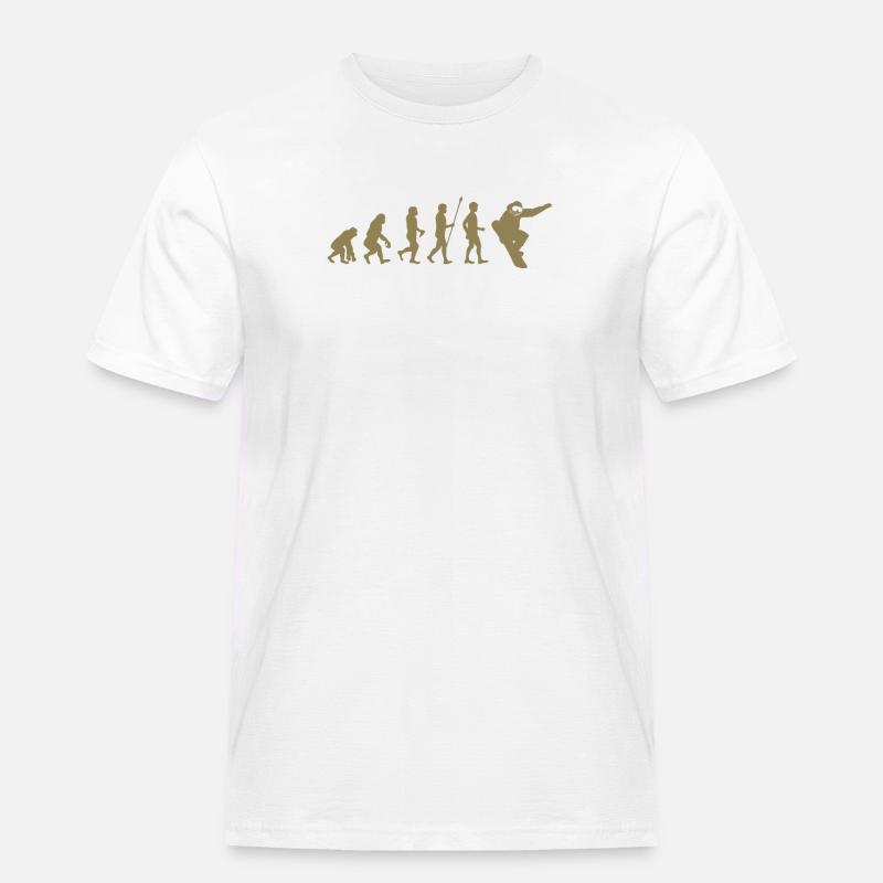 Snowboarder Evolution Geschenkidee - Männer Workwear T-Shirt - Weiß