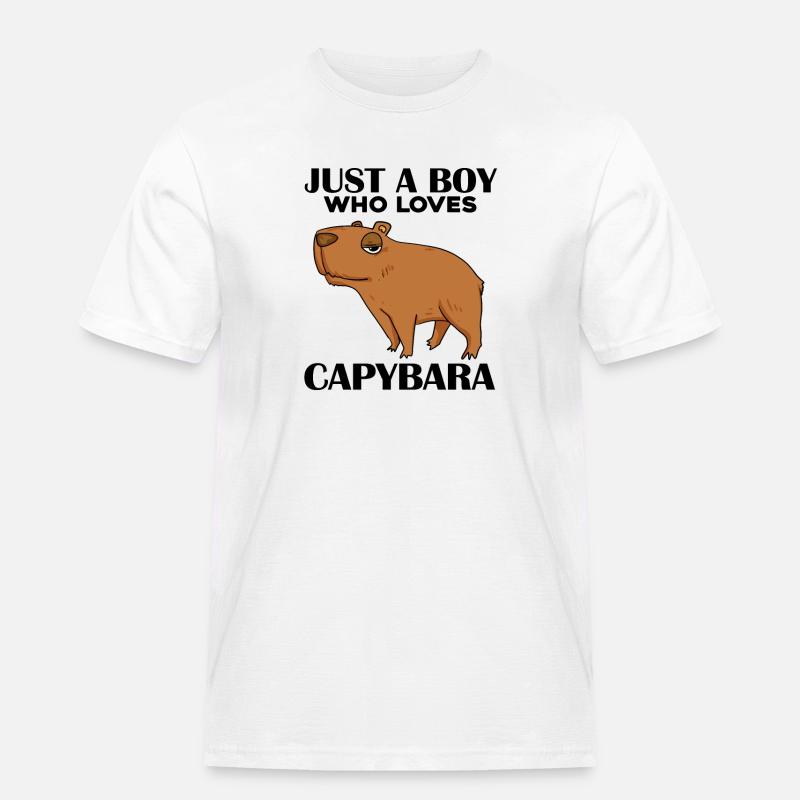 Capybara Junge - Männer Workwear T-Shirt - Weiß