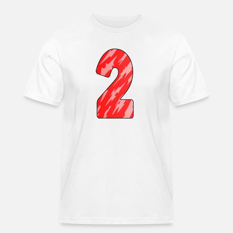 Number 2 Red Pattern - Men's Workwear T-Shirt - white