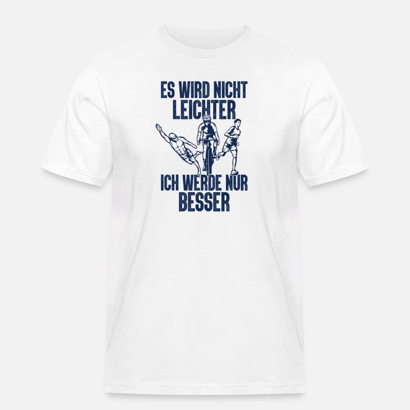 Es Wird Nicht Leichter Ich Triathlon - Männer Workwear T-Shirt - Weiß