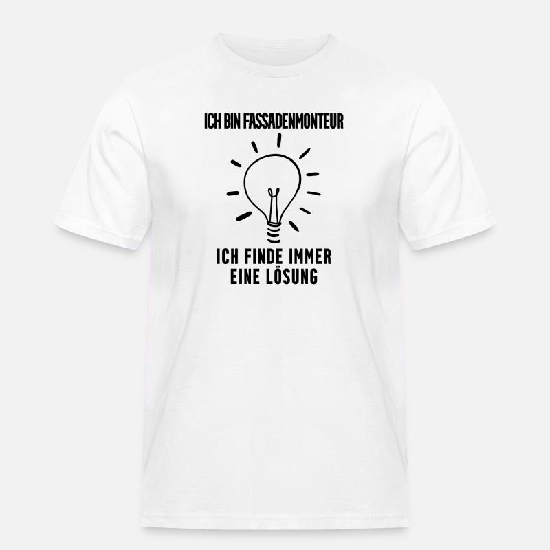 Fassadenmonteur - Männer Workwear T-Shirt - Weiß