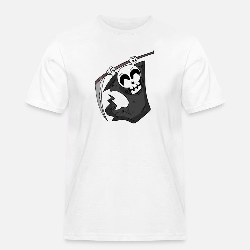 Sensenmann freut sich - Männer Workwear T-Shirt - Weiß