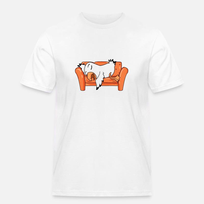 Möwe Müde Schlafen Schlaf - Männer Workwear T-Shirt - Weiß
