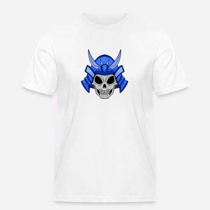 Samurai Schädel - Männer Workwear T-Shirt - Weiß