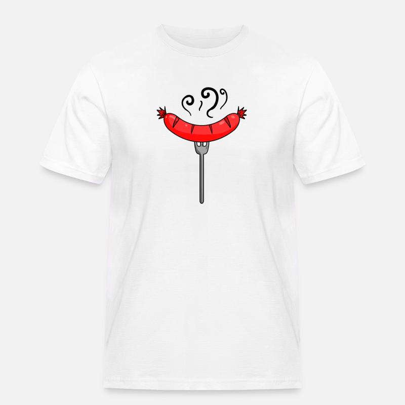 Wurst Currywurst Fleisch Bratwurst Grillwurst - Männer Workwear T-Shirt - Weiß
