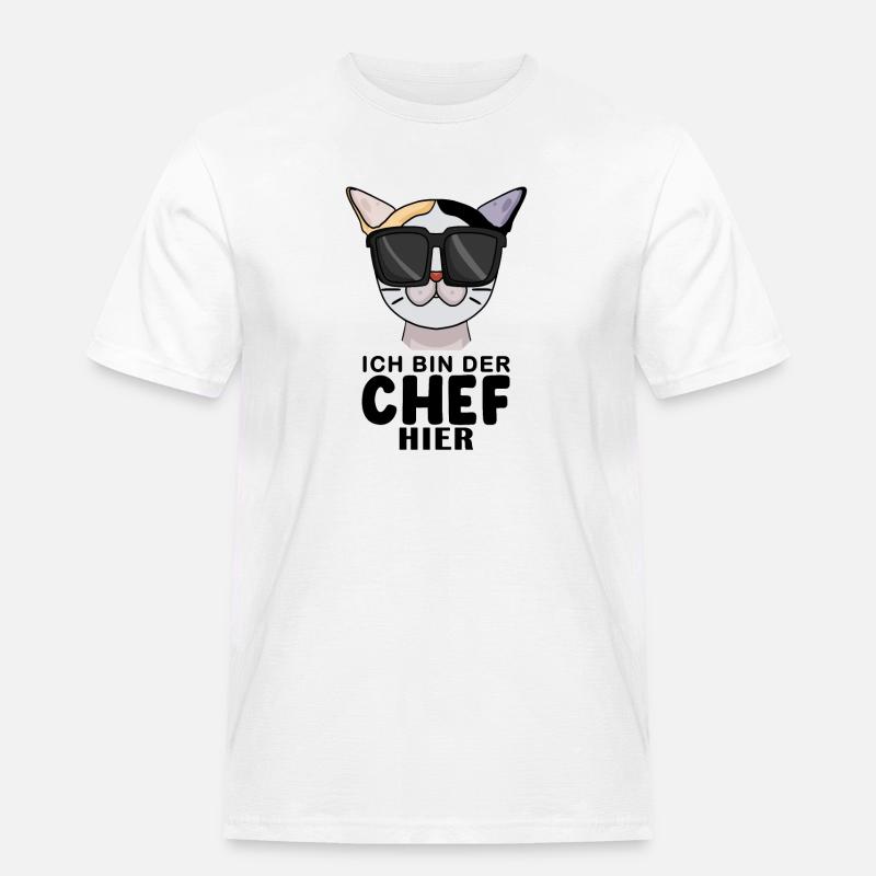 Cool Katze Japanese Bobtail Chef Spruch - Männer Workwear T-Shirt - Weiß