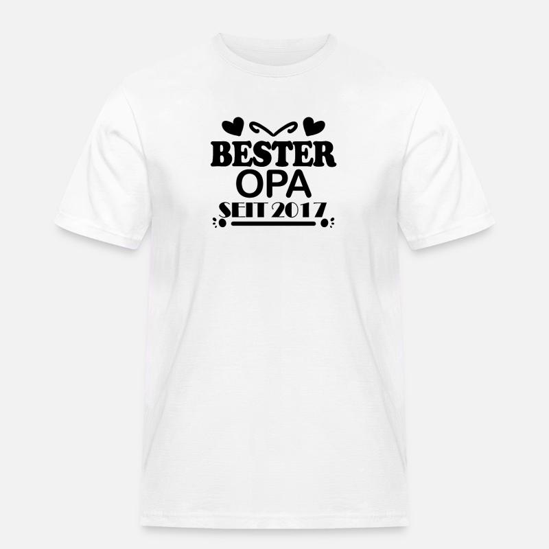 Bester Opa seit 2017 - Männer Workwear T-Shirt - Weiß
