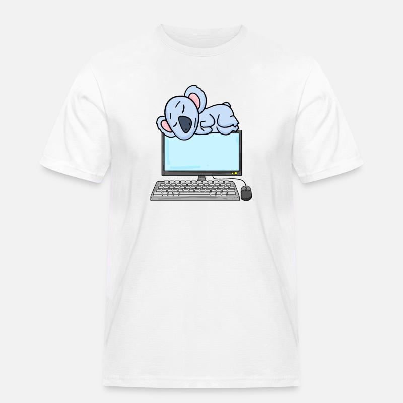 Koala Computer Nerd Programmierer Geschenk - Männer Workwear T-Shirt - Weiß
