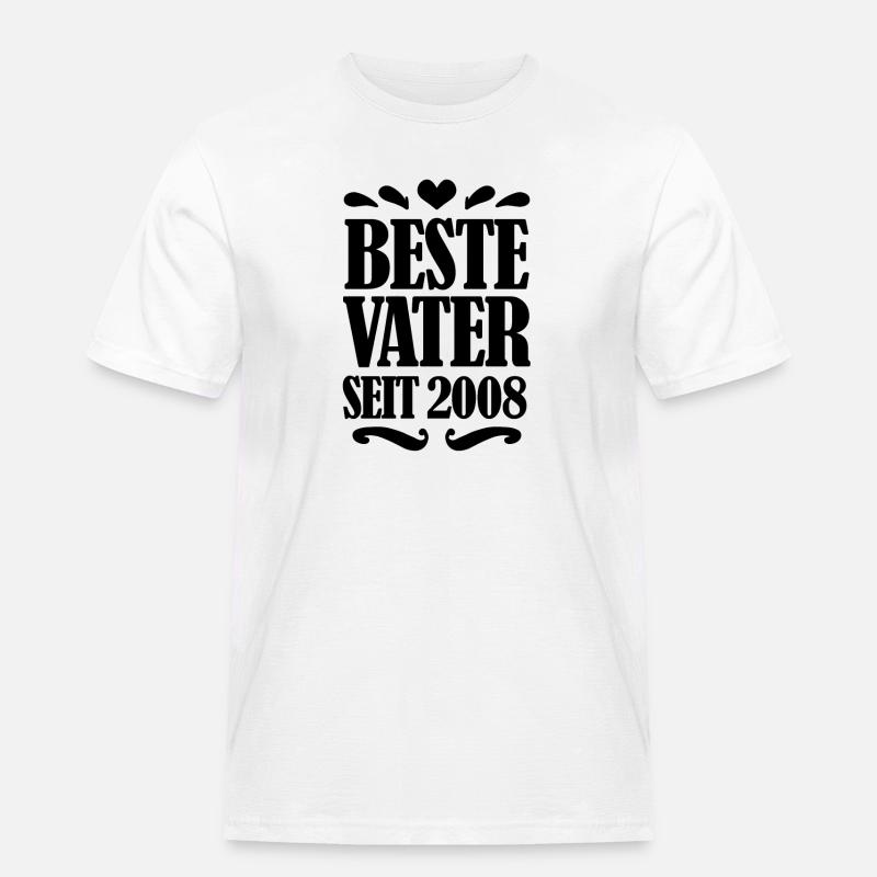 Bester Vater seit 2008 - Männer Workwear T-Shirt - Weiß
