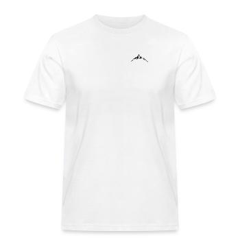 Montagnes Motif Alpinisme VTT Randonnées Montagne - T-shirt Workwear homme - blanc - Devant - AI Model Male 185 dark (185cm)