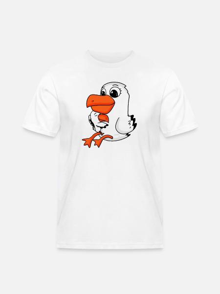 Seagull family - seagull with baby - Men's Workwear T-Shirt - white
