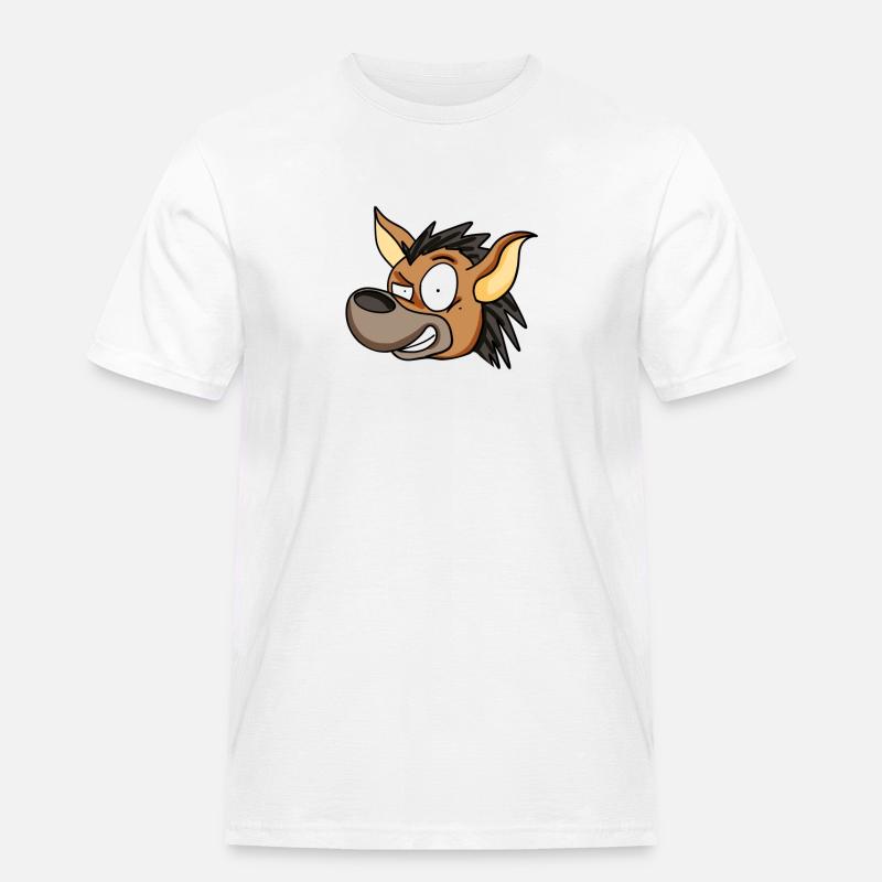 Hyäne - Männer Workwear T-Shirt - Weiß