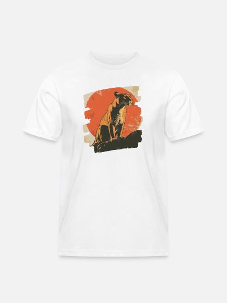 Lion from mountain Retro - Men's Workwear T-Shirt - white