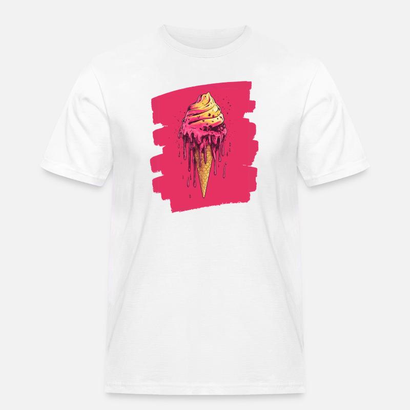 Eiscreme Eis - Männer Workwear T-Shirt - Weiß