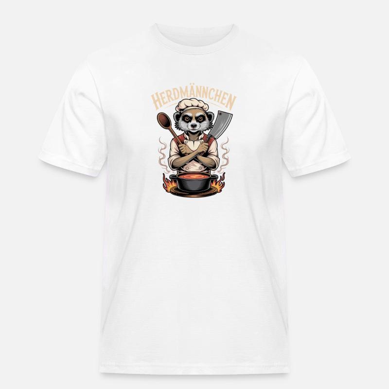 Herdmannchen Kochen Lustiger Koch Herdmannchen - Männer Workwear T-Shirt - Weiß
